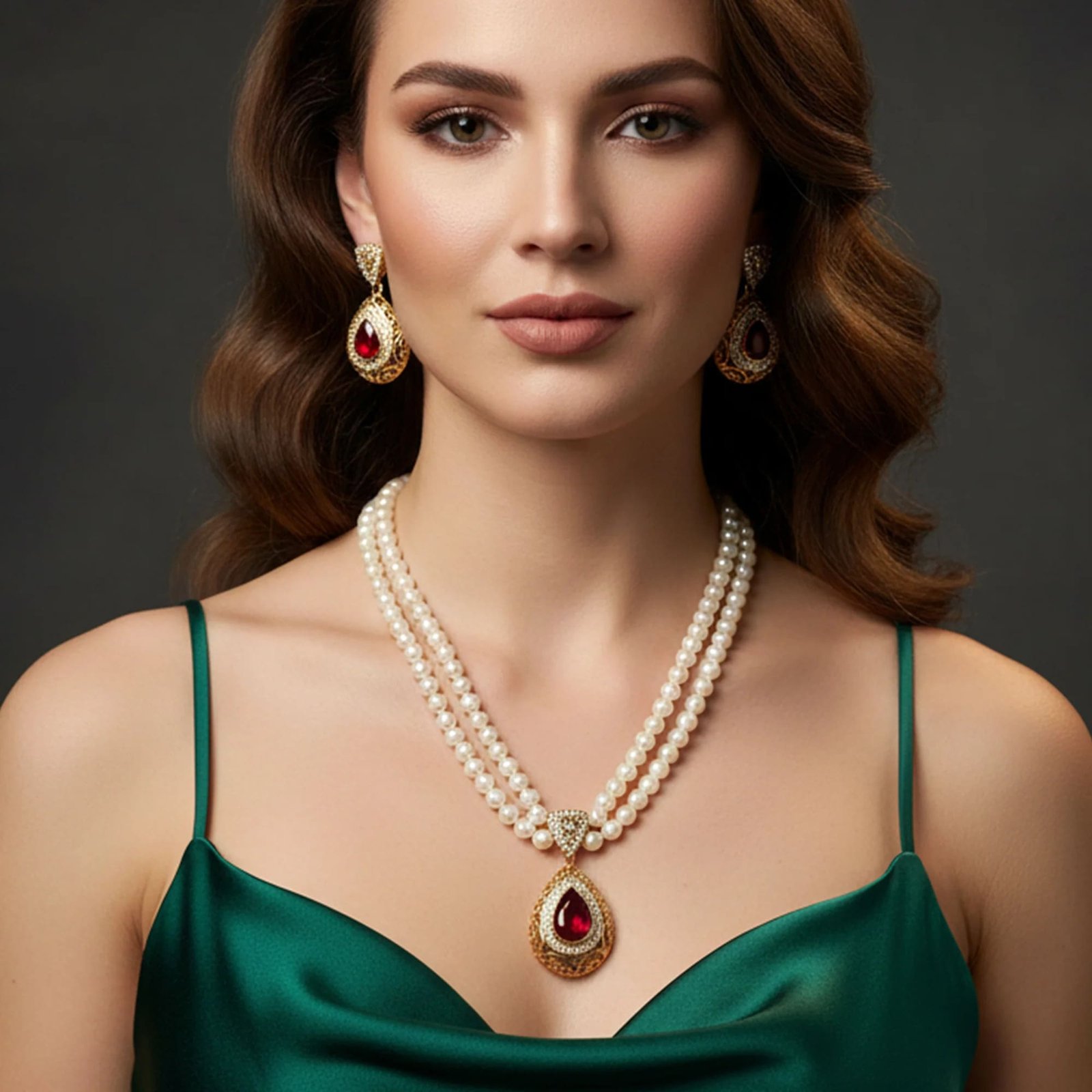 Ruby Gold Temple Set